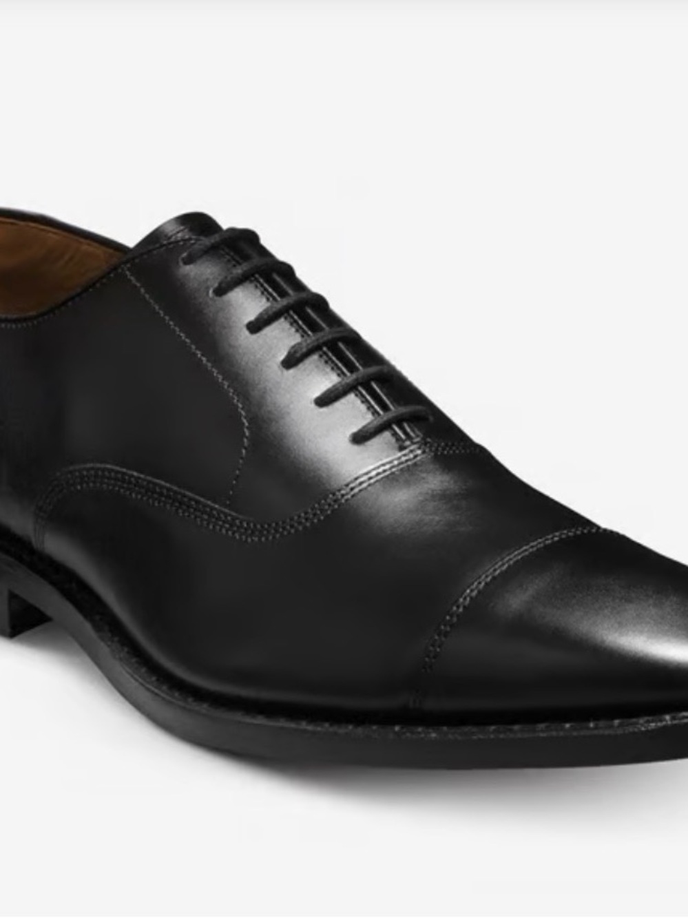 Allen Edmonds Park Avenue Black Leather Cap-Toe Oxford Dress Shoe